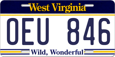 WV license plate OEU846