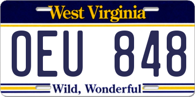 WV license plate OEU848