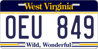 WV license plate OEU849