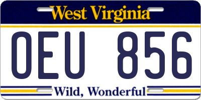 WV license plate OEU856