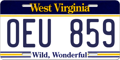 WV license plate OEU859