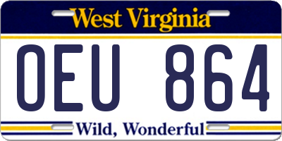 WV license plate OEU864