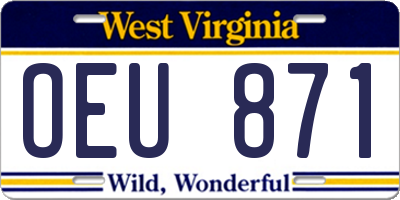 WV license plate OEU871