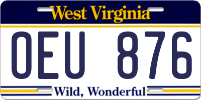 WV license plate OEU876