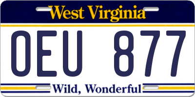WV license plate OEU877