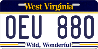 WV license plate OEU880