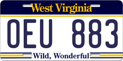 WV license plate OEU883