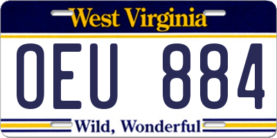 WV license plate OEU884