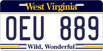 WV license plate OEU889