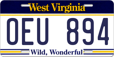 WV license plate OEU894