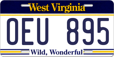 WV license plate OEU895
