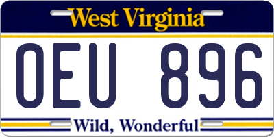 WV license plate OEU896
