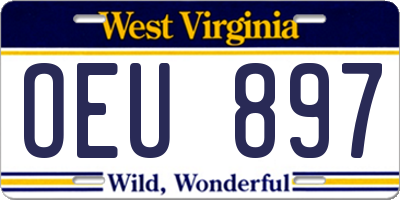 WV license plate OEU897