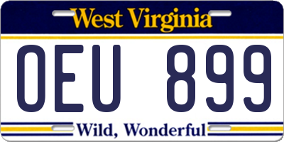 WV license plate OEU899