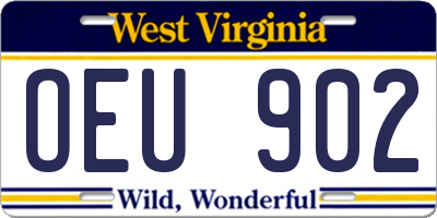 WV license plate OEU902