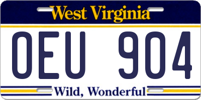 WV license plate OEU904