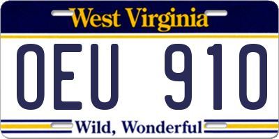 WV license plate OEU910