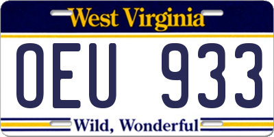 WV license plate OEU933