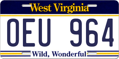 WV license plate OEU964