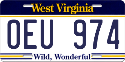 WV license plate OEU974