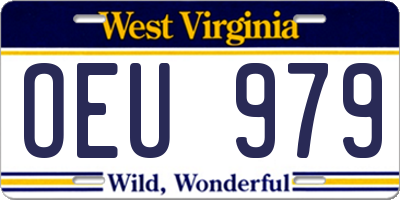 WV license plate OEU979