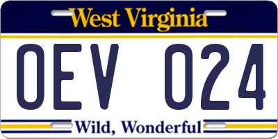 WV license plate OEV024