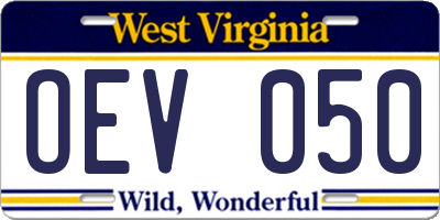 WV license plate OEV050