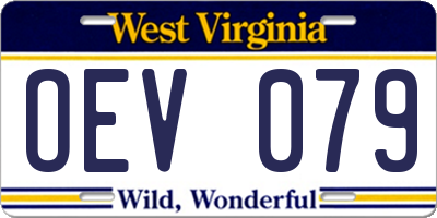 WV license plate OEV079