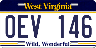 WV license plate OEV146