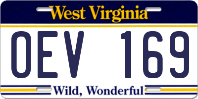 WV license plate OEV169