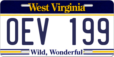 WV license plate OEV199