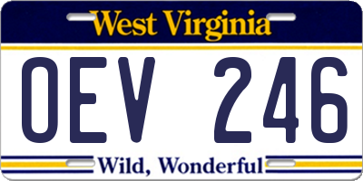 WV license plate OEV246