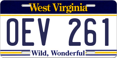 WV license plate OEV261