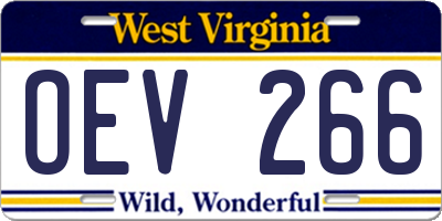 WV license plate OEV266