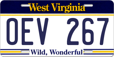 WV license plate OEV267
