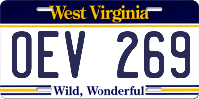 WV license plate OEV269