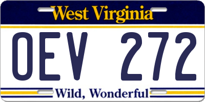 WV license plate OEV272