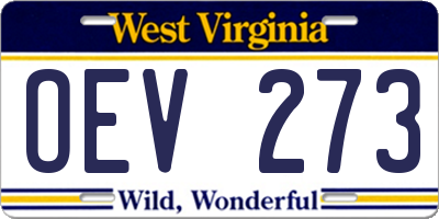 WV license plate OEV273