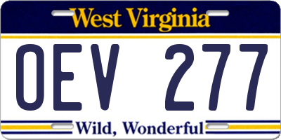 WV license plate OEV277