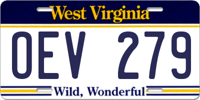 WV license plate OEV279