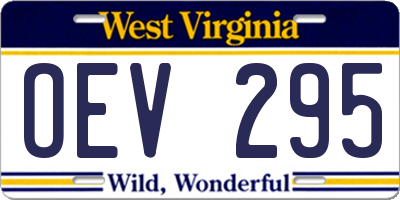 WV license plate OEV295