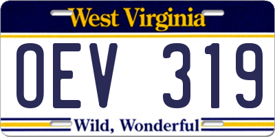 WV license plate OEV319