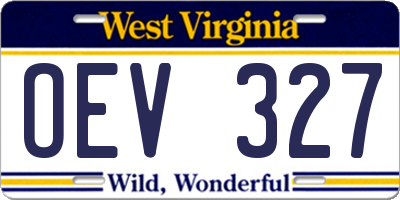 WV license plate OEV327