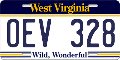 WV license plate OEV328