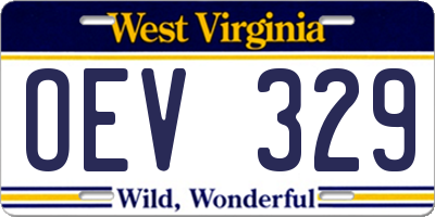 WV license plate OEV329