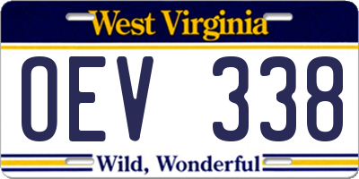 WV license plate OEV338