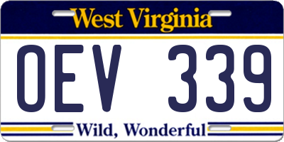 WV license plate OEV339