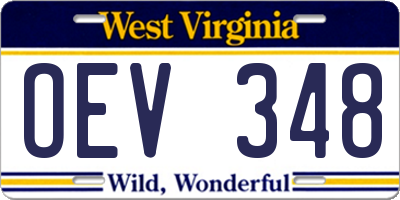 WV license plate OEV348