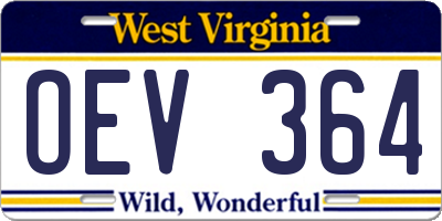 WV license plate OEV364