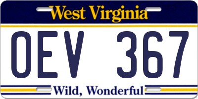 WV license plate OEV367